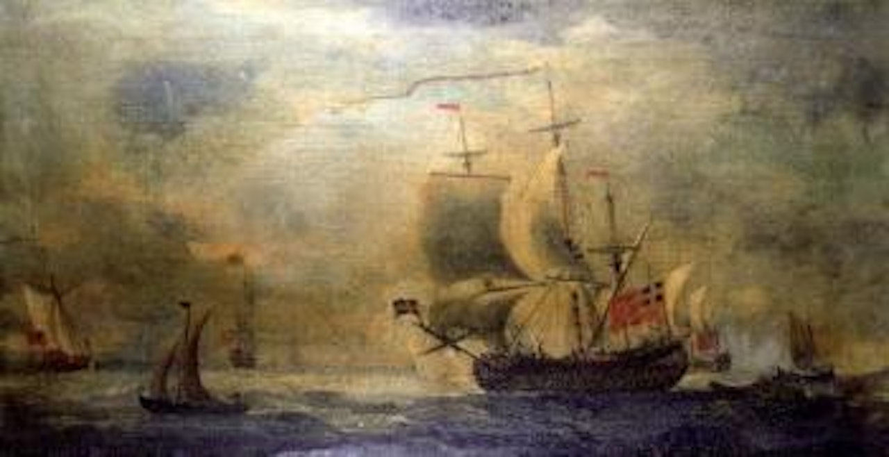 An English squadron in choppy seas by Peter Monamy