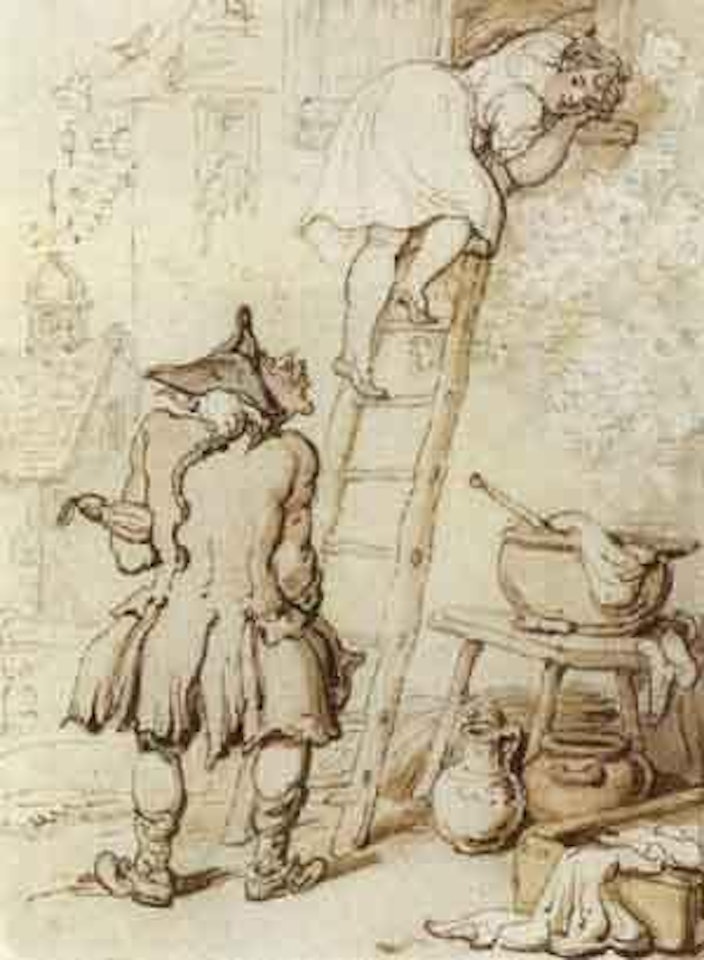 Gentleman and washerwoman by Thomas Rowlandson