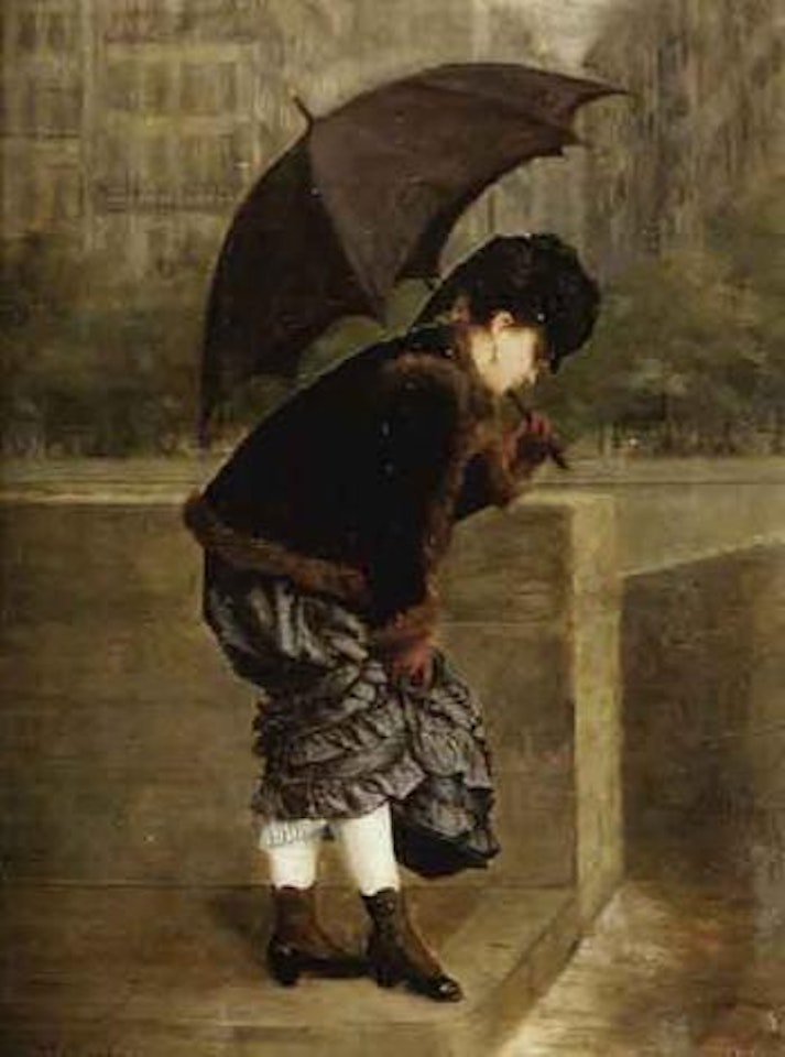 Lady in rain, Paris by Paul Désiré Trouillebert