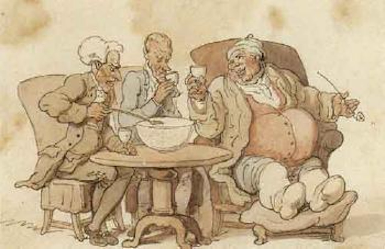 Three men drinking by Thomas Rowlandson