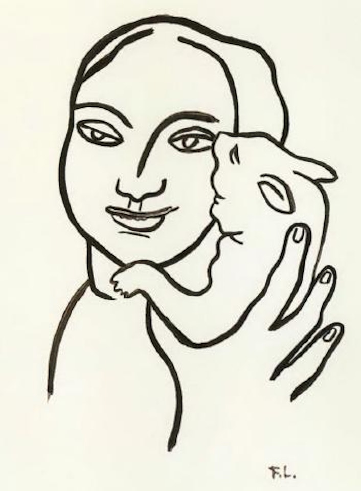 La femme au chat by Fernand Leger