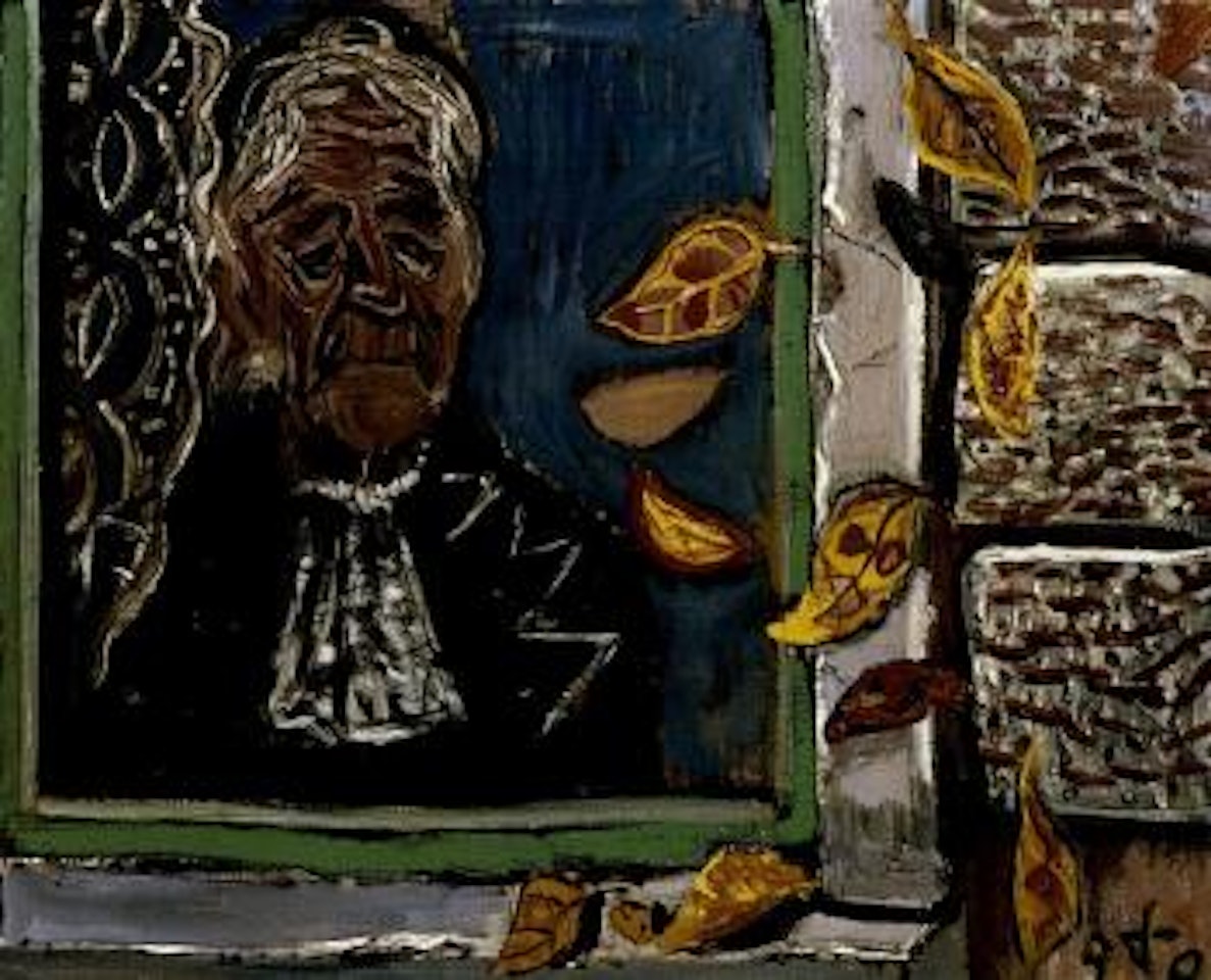 Alte Frau mit fallenden Blattern by Otto Dix