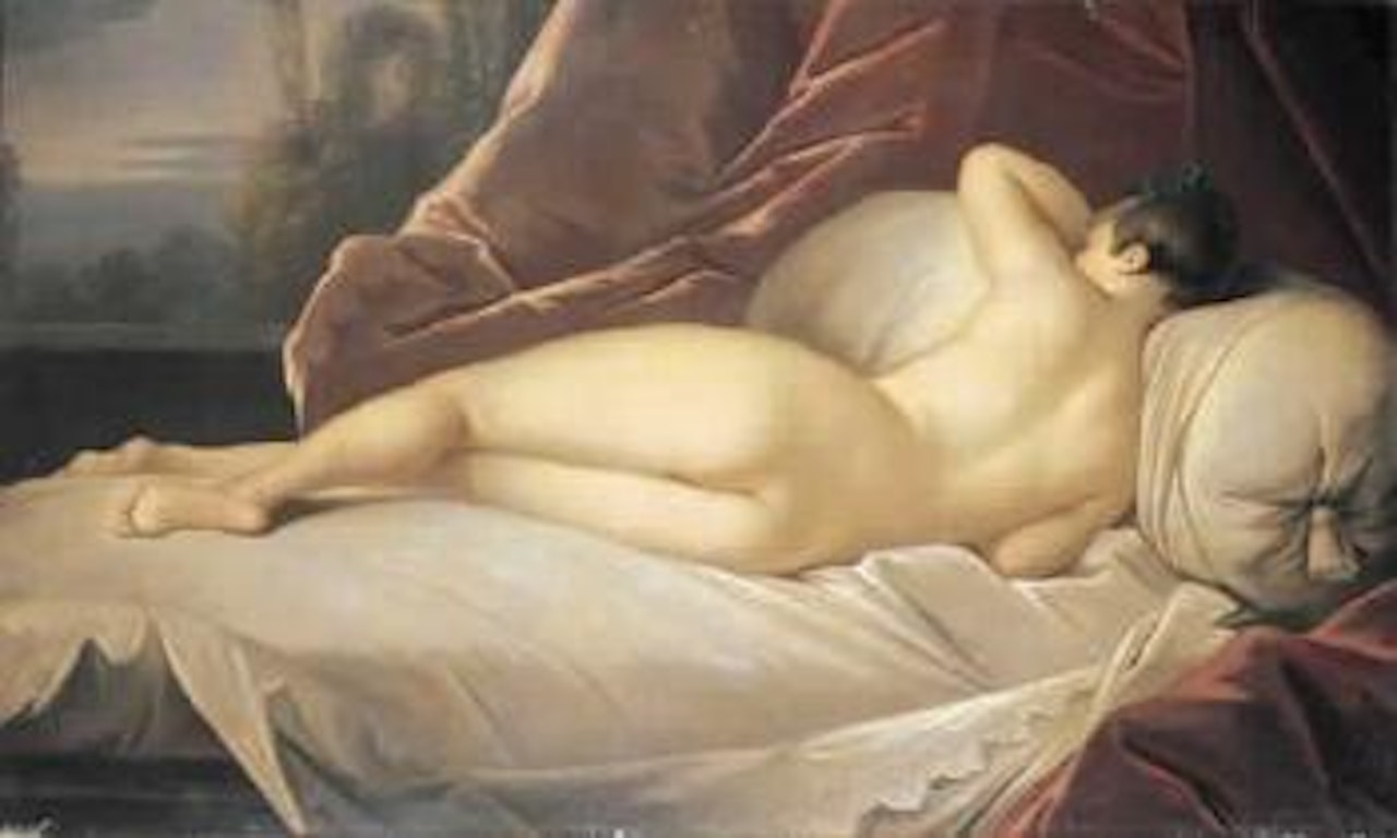 Jeune femme nue endormie by French School