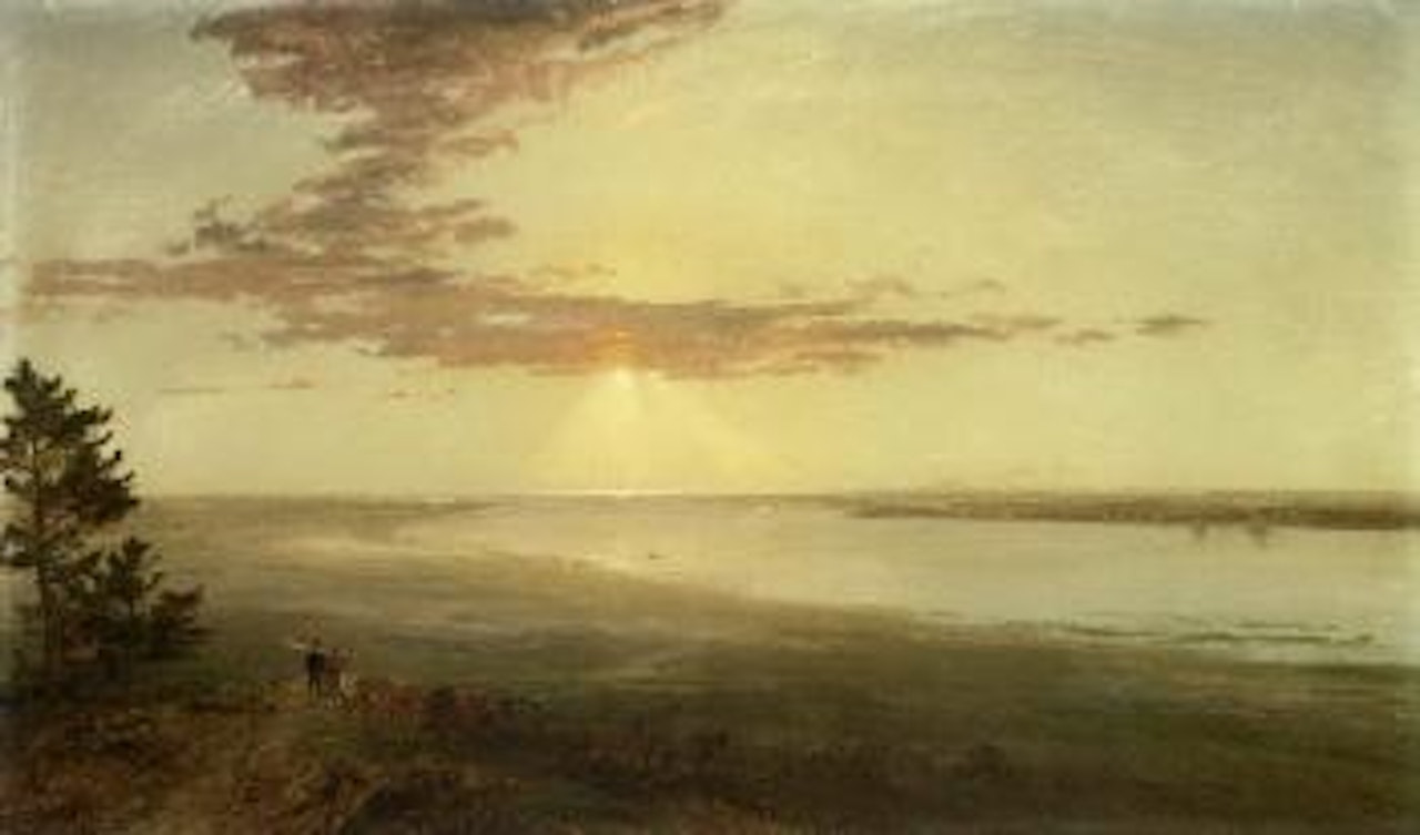 Sunset on river inlet by Jasper Francis Cropsey