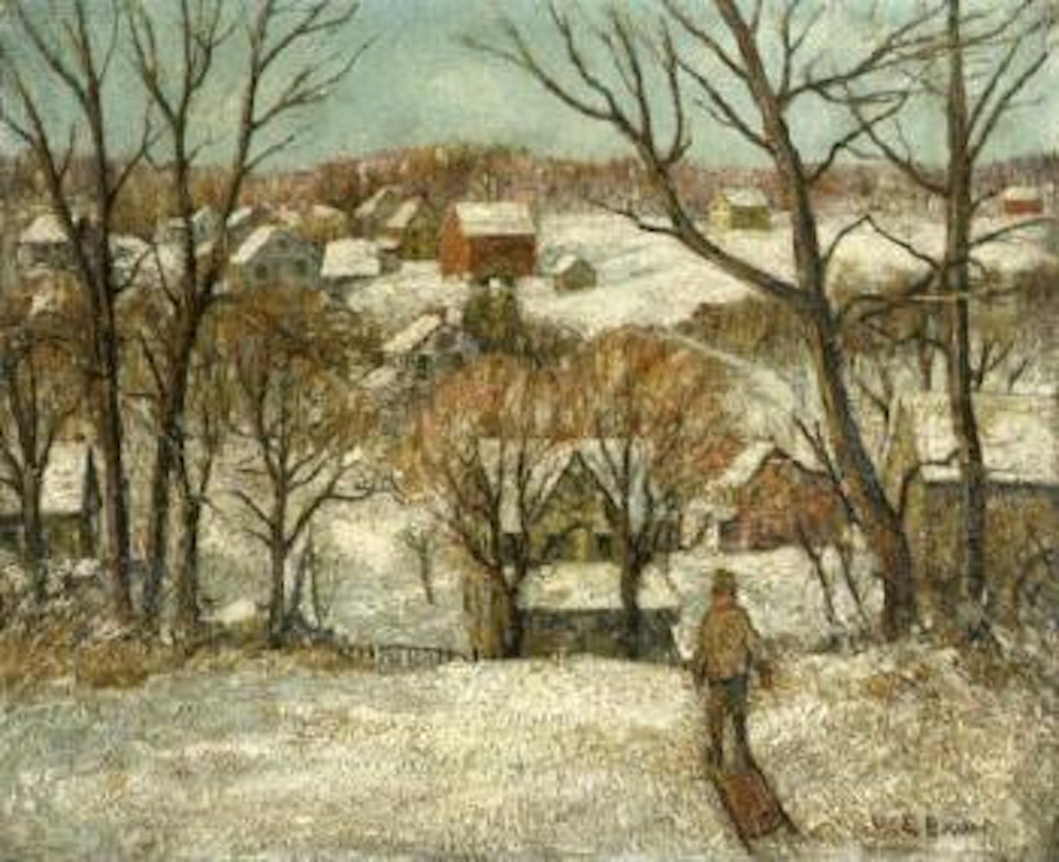 Village hills in winter by Walter Emerson Baum
