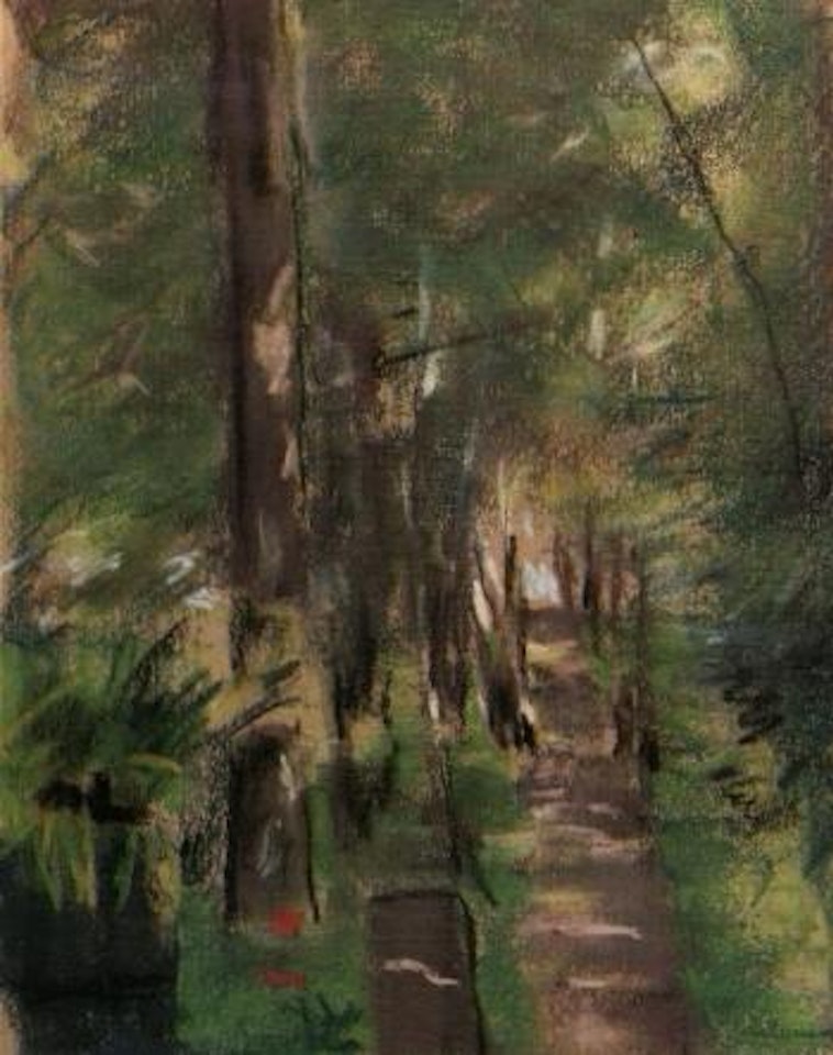 Birkenallee im Wannseegarten - avenue of birch trees in Wannseegarten by Max Liebermann