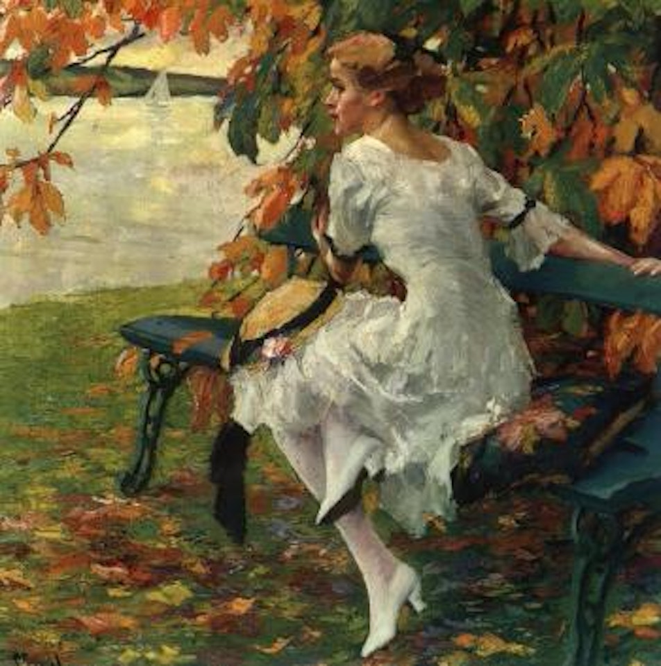 Auf der grunen bank - on the green bench by Edward Cucuel