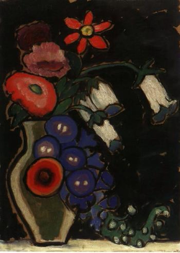 Blumen auf schwarzem Grund - flowers on black background by Gabriele Münter