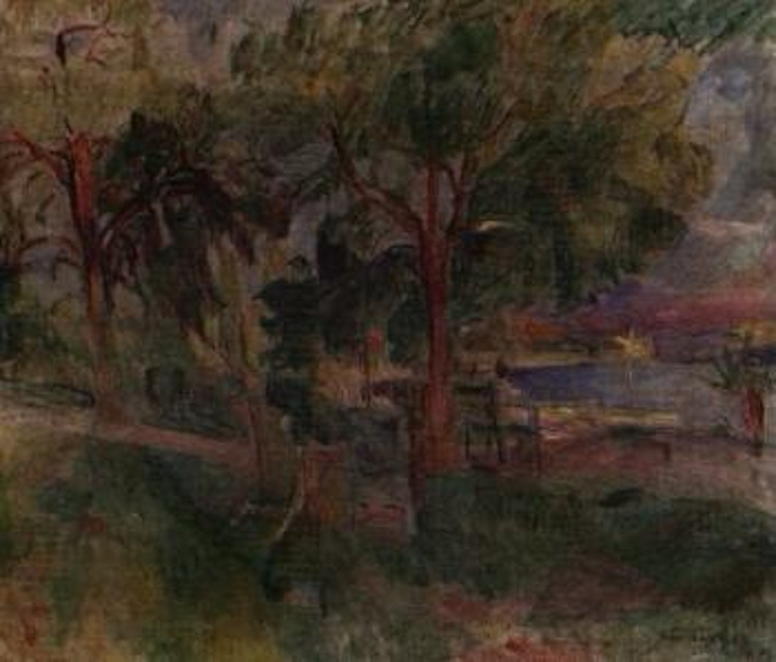 Landschaft mit Liegestuhl by Hans Purrmann
