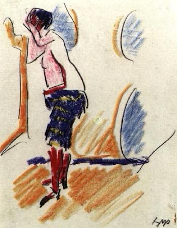 Variete-Tanzerin vor dem Spiegel - dancer before mirror by Max Pechstein