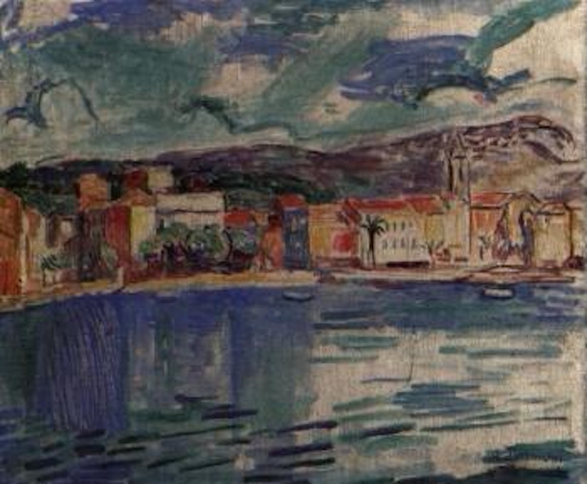 Italienische Hafenansicht - Italian harbour view by Hans Purrmann