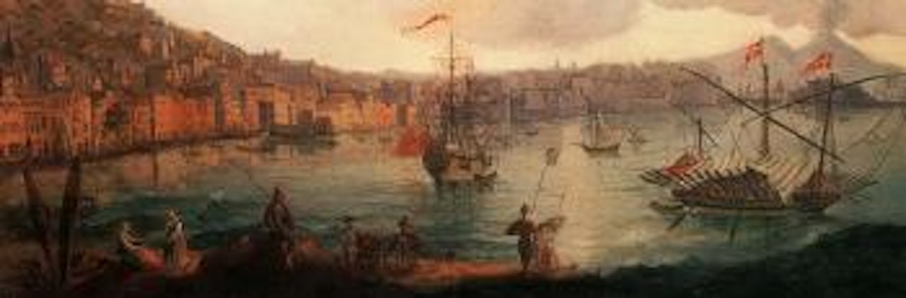 View of Naples from Posillipo. View of the harbour at Naples by Neapolitan School