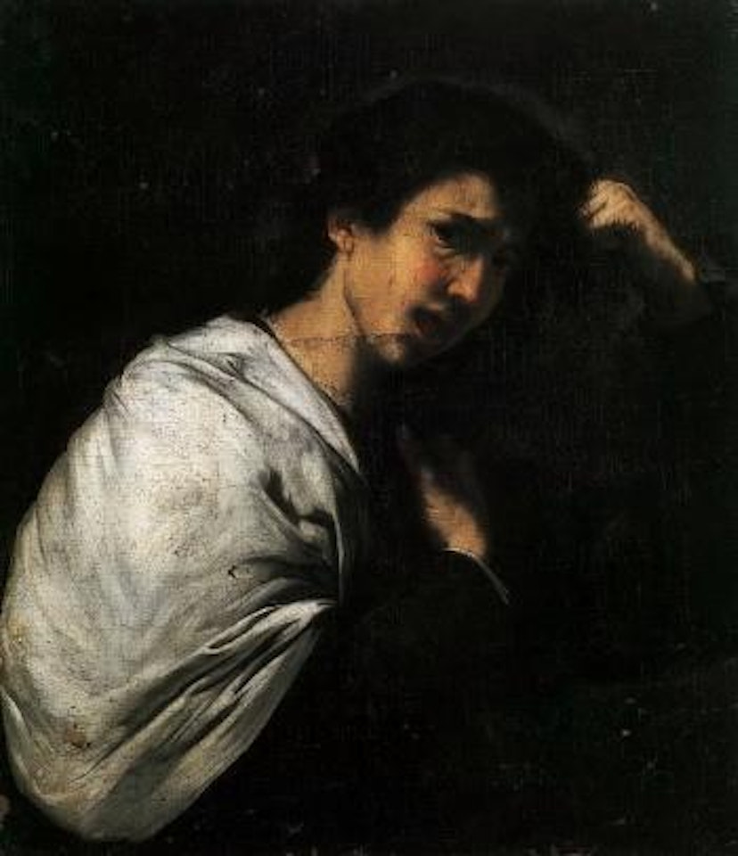 Young woman tearing her hair by Jusepe de Ribera