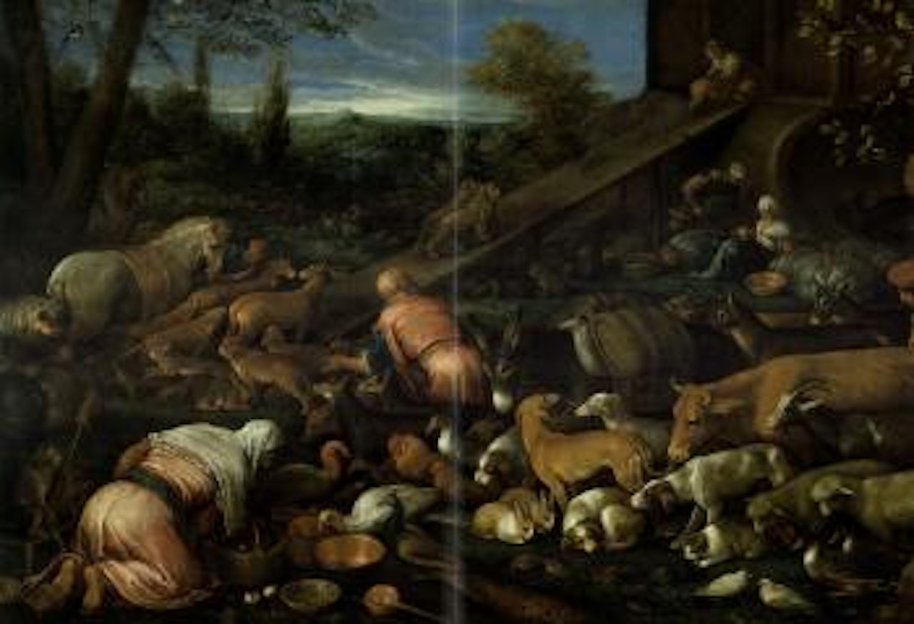 The animals entering Noah's Ark by Leandro Bassano