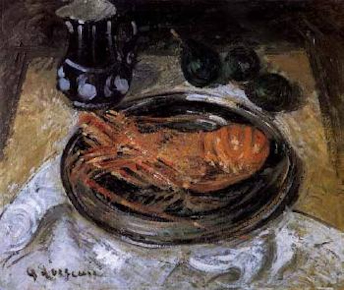 Langouste, pot bleu et poires vertes by Gustave Loiseau