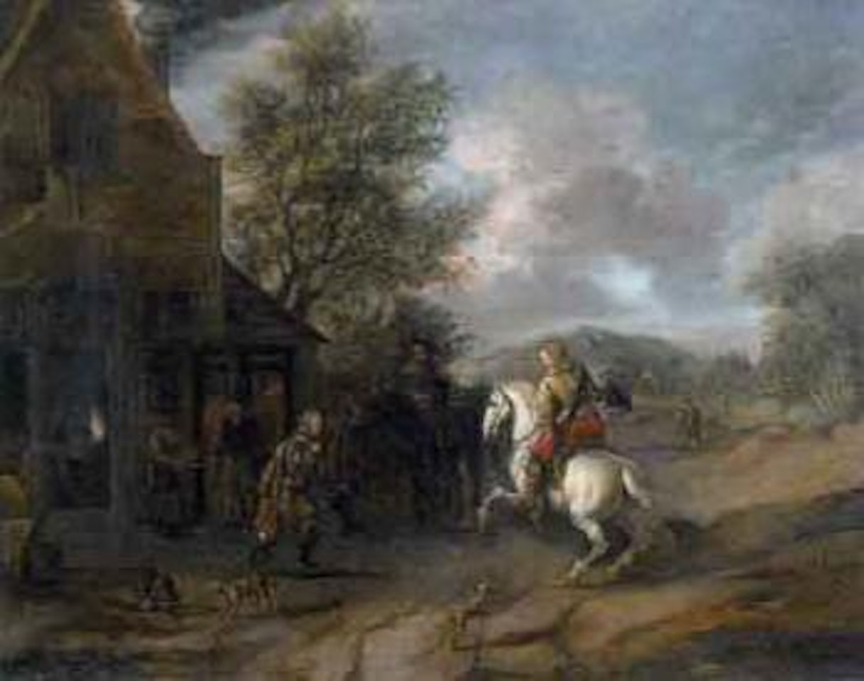 Travellers at blacksmith's by Philips Wouwerman