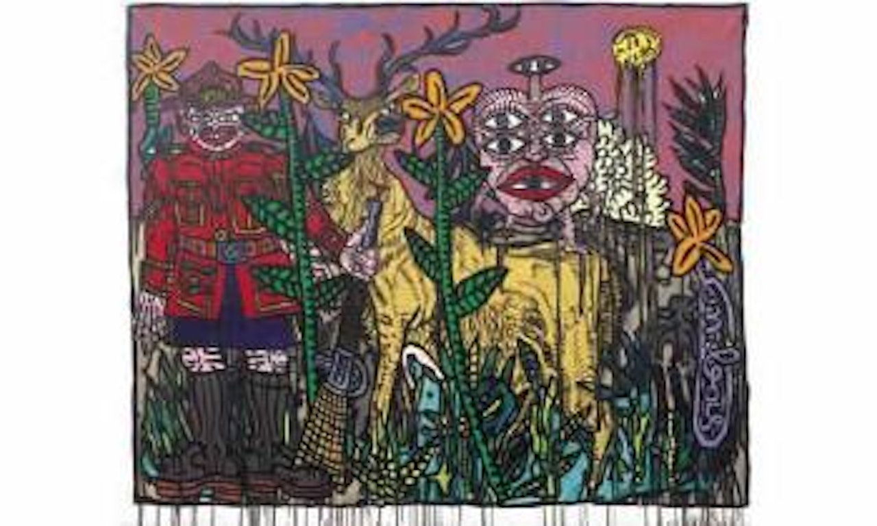 Le cerf, le policier bien monte et la rapenade male by Robert Combas