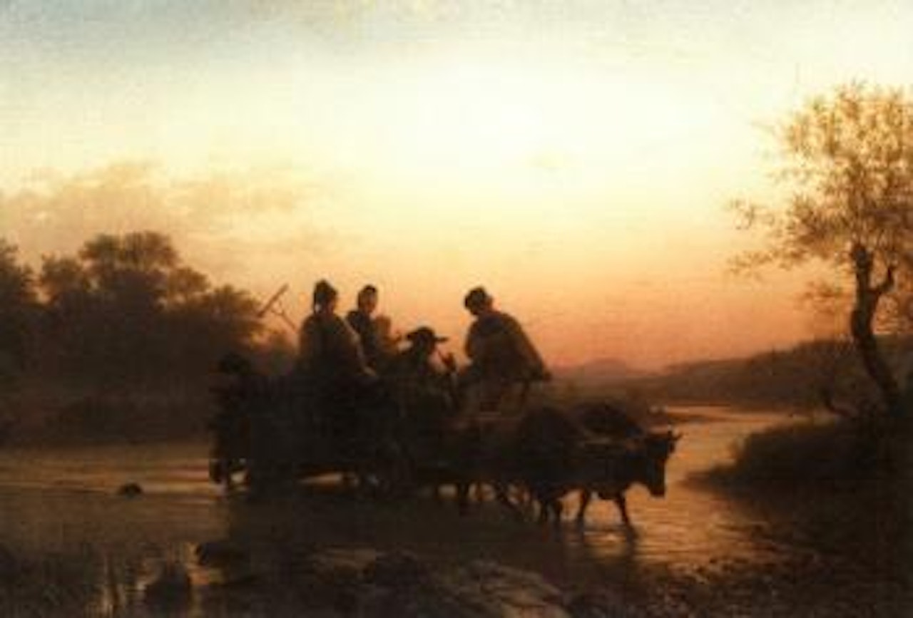 Shepherdess resting in fields by Peder Mork Monsted