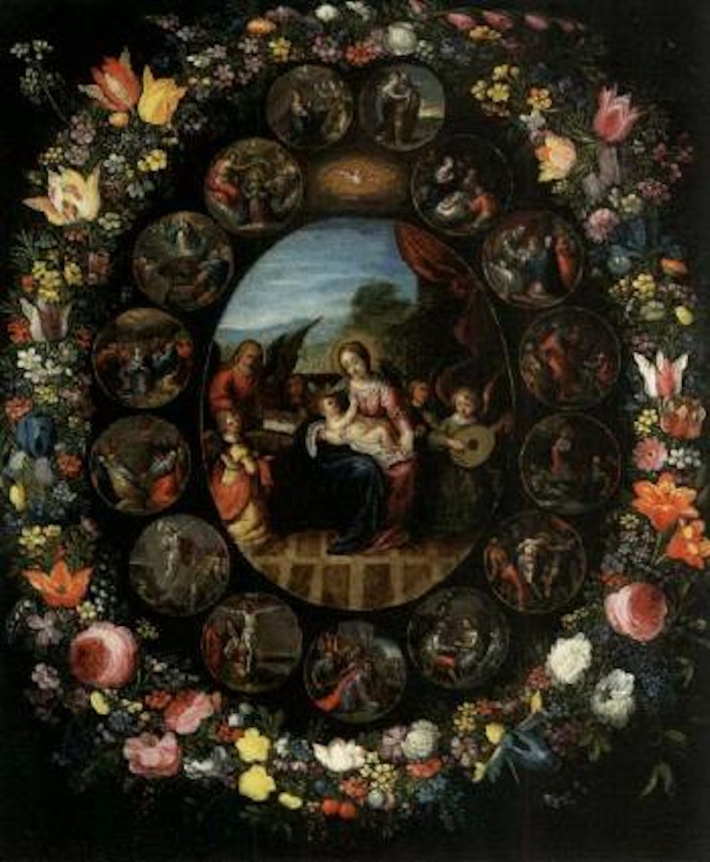 The Lives of the Virgin and of Christ with garland by Jan Brueghel by Frans Francken II