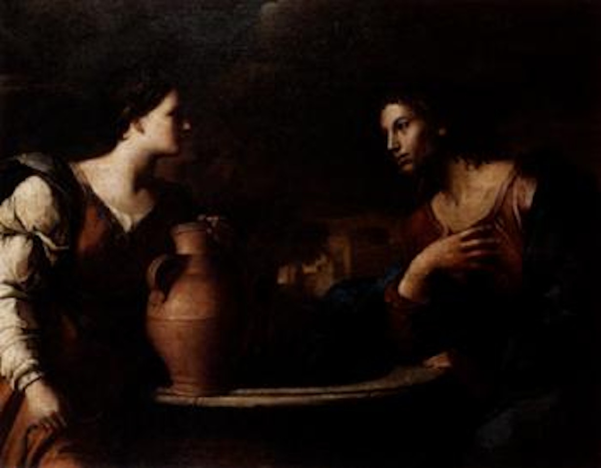 Christ and the woman of Samaria by Guercino