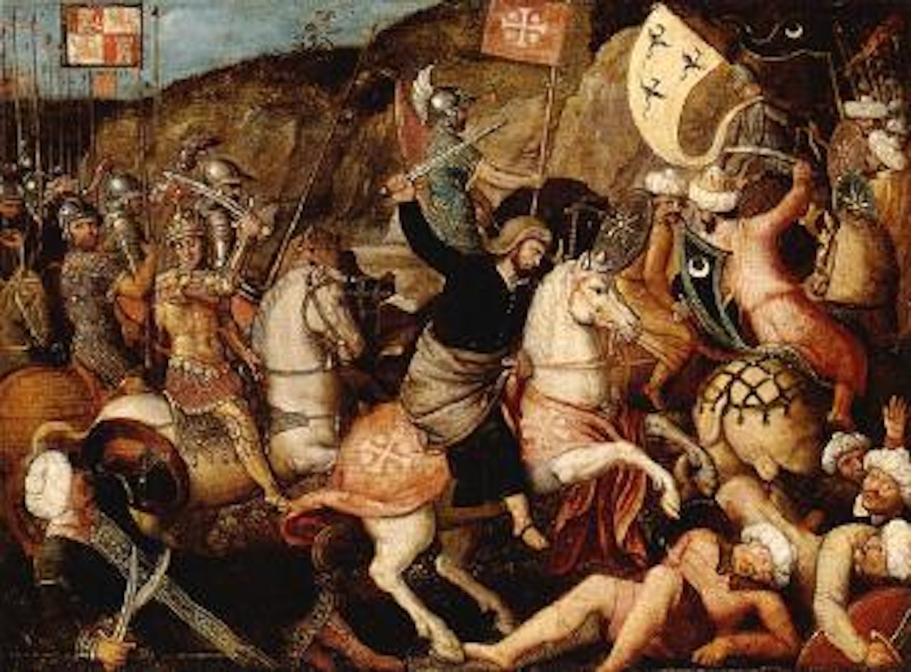 Saint James vanquishing the Saracens at Clavijo by Spanish School