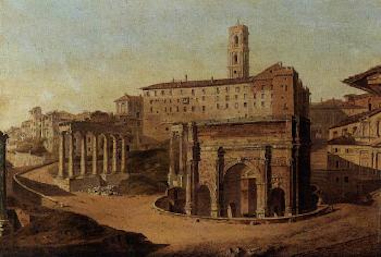 View of Roman Forum by French School