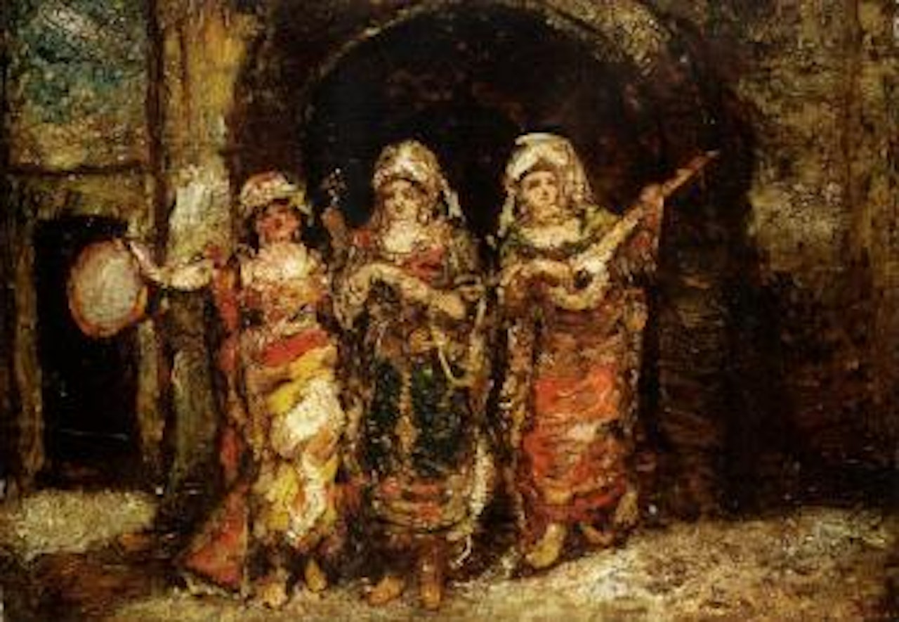 Three musicians by Adolphe Monticelli