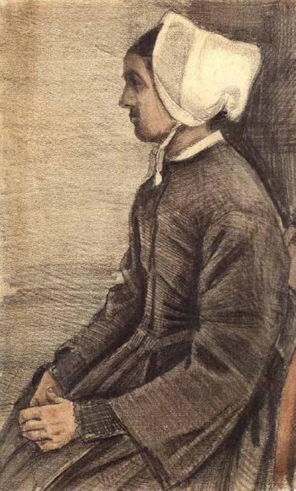 Woman with white cap by Vincent van Gogh