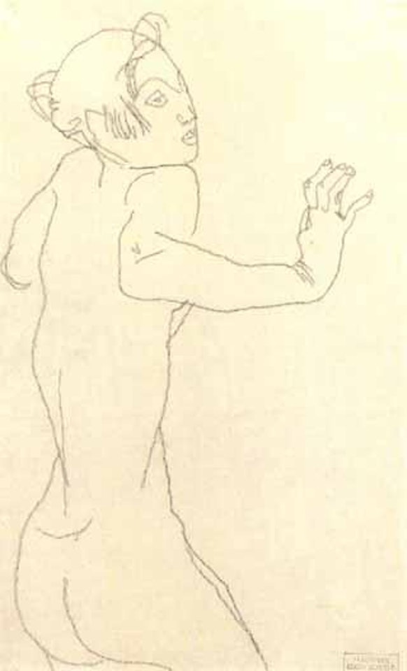 Taenzerin. Stehende Maedchenakt by Egon Schiele