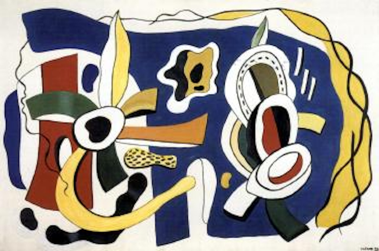 Nature morte, fond bleu, a l'etoile by Fernand Leger
