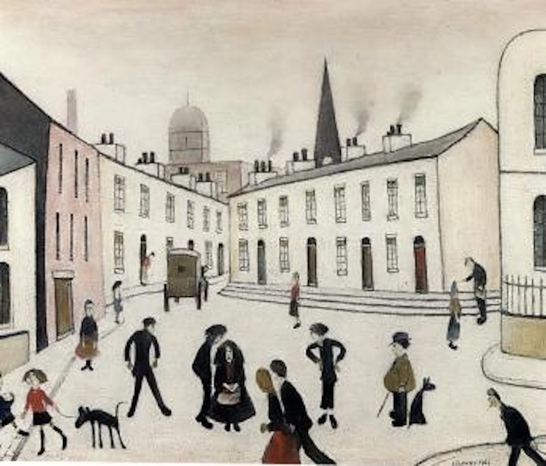 Street scene, Lancashire by Laurence Stephen Lowry