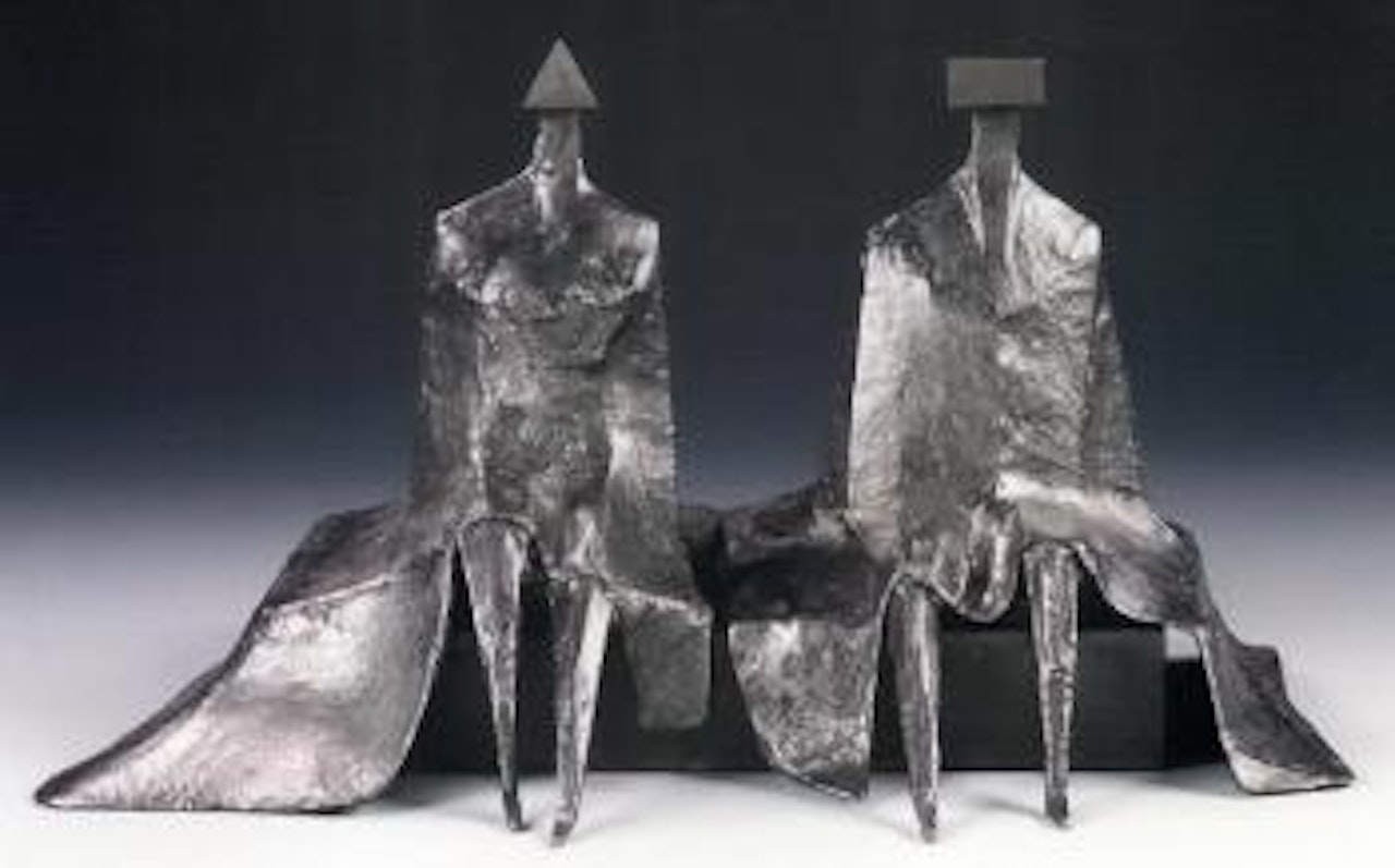 Sitting couple in robes I by Lynn Chadwick