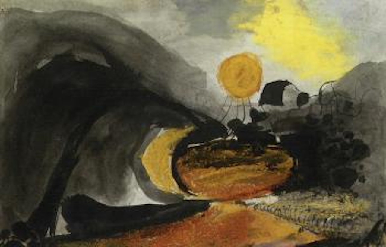 Sketch for backdrop of The Wanderer by Graham Sutherland