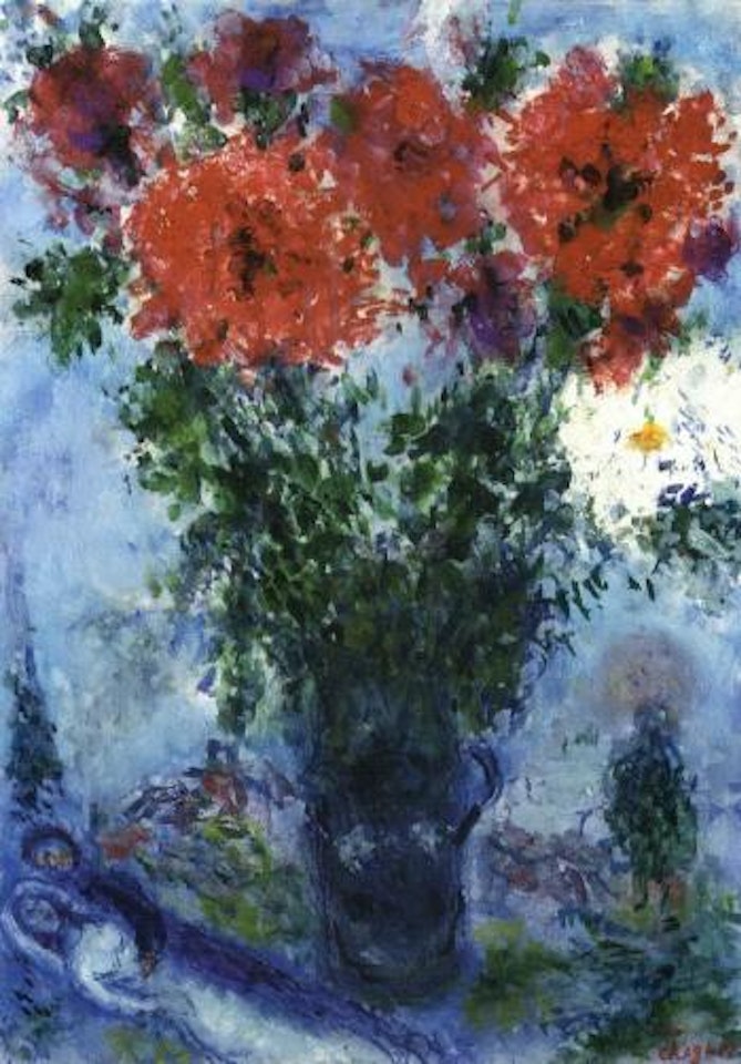 Maries aux pivoines by Marc Chagall