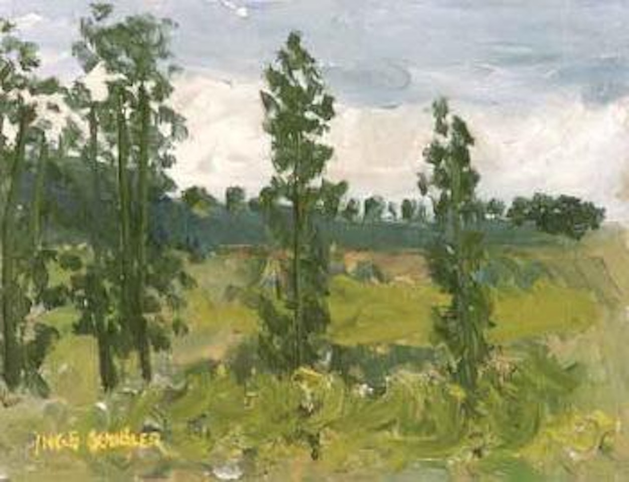 Green landscape by Inge Schiöler