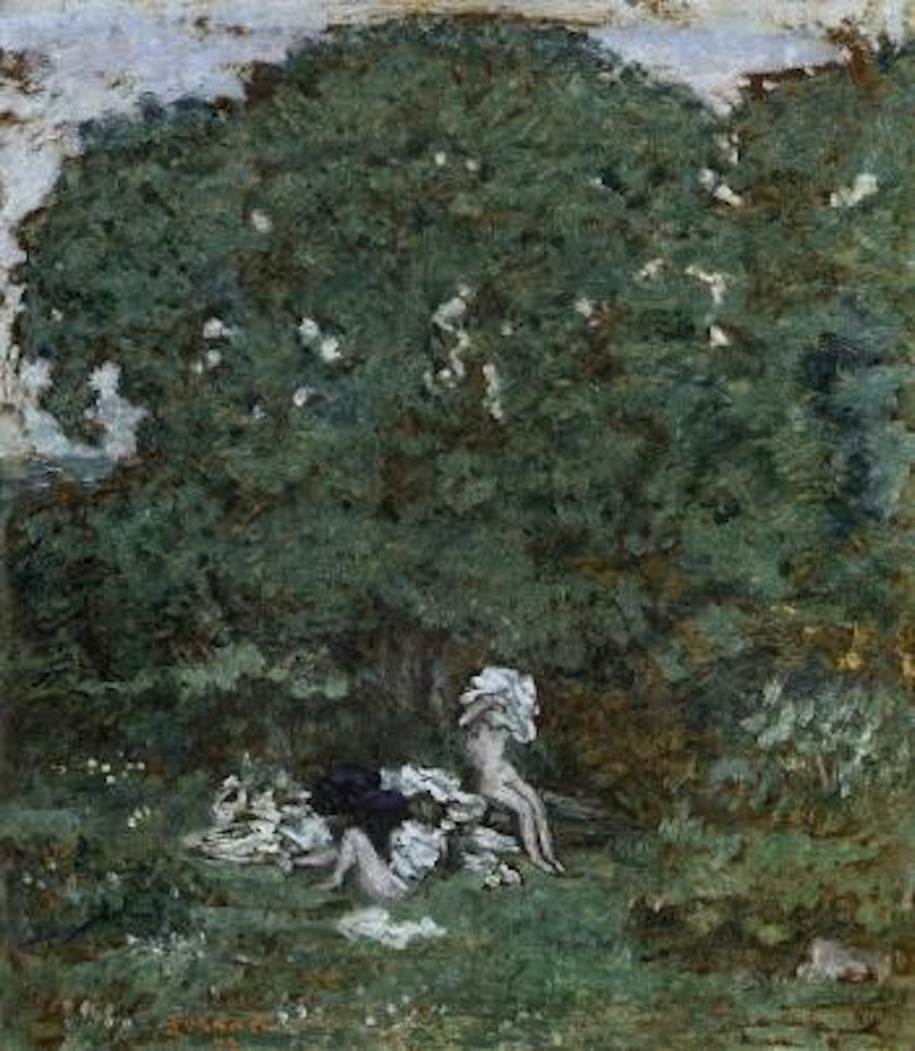 Paysage boise avec femmes se baignant by Pierre Bonnard