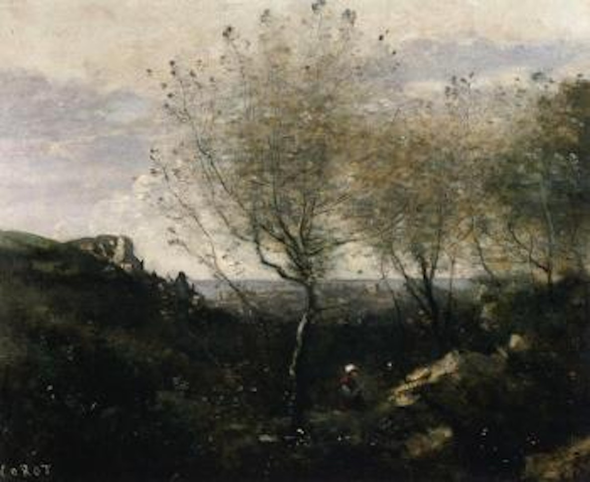 Une crique au bord de la mer by Jean Baptiste Camille Corot
