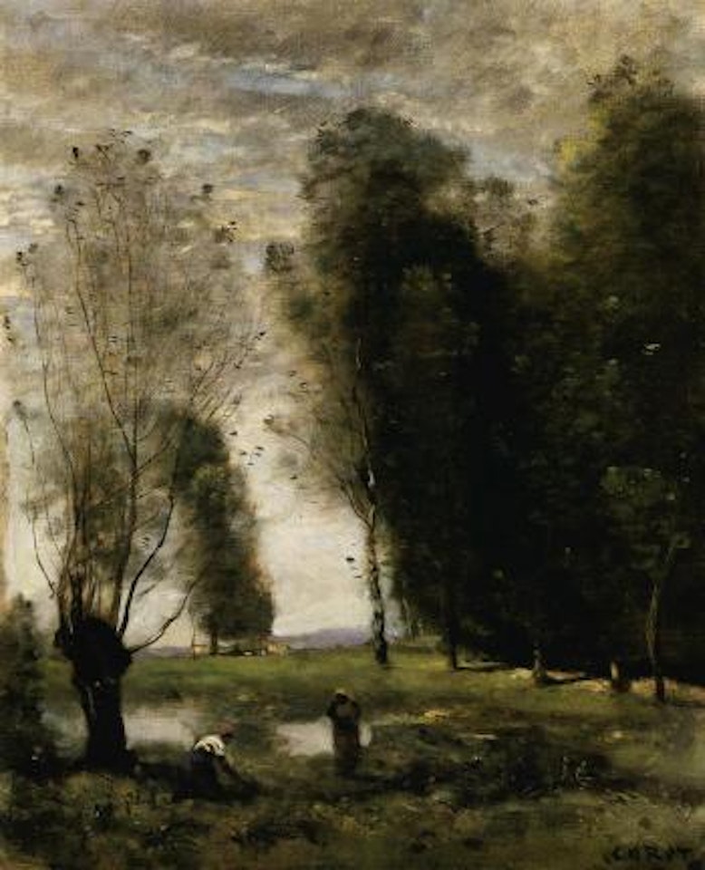 Prairies au bord de l'eau by Jean Baptiste Camille Corot
