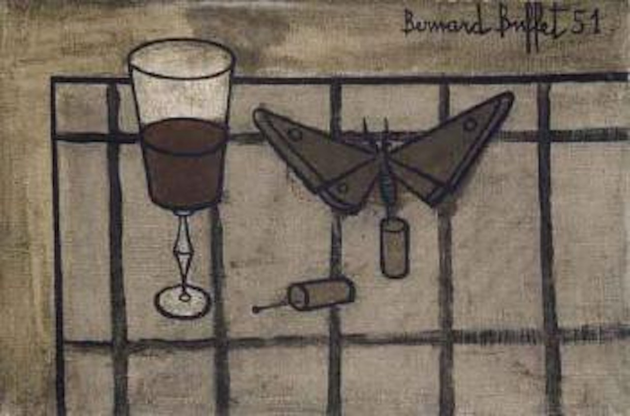 Verre et papillon by Bernard Buffet