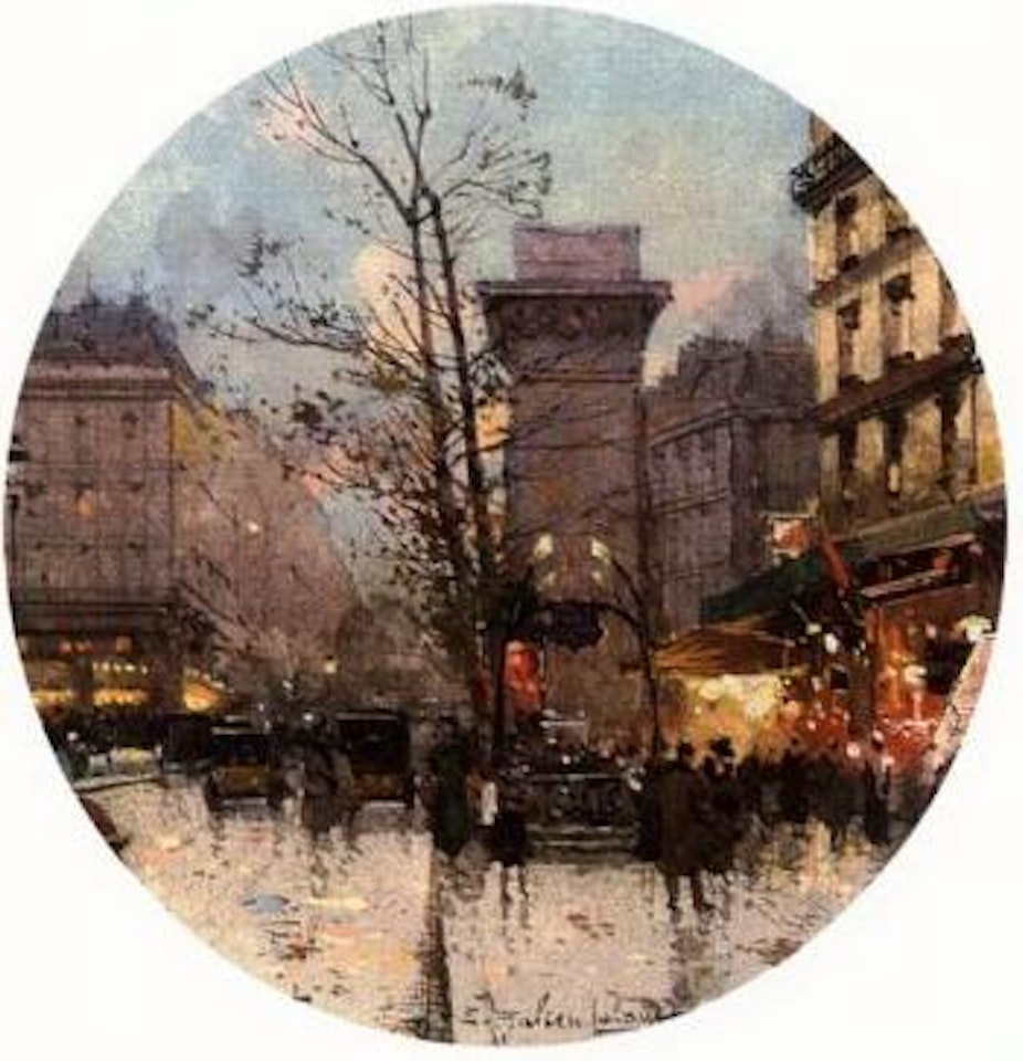 Les Grand Boulevards. La Porte Saint- Martin by Eugene Galien-Laloue