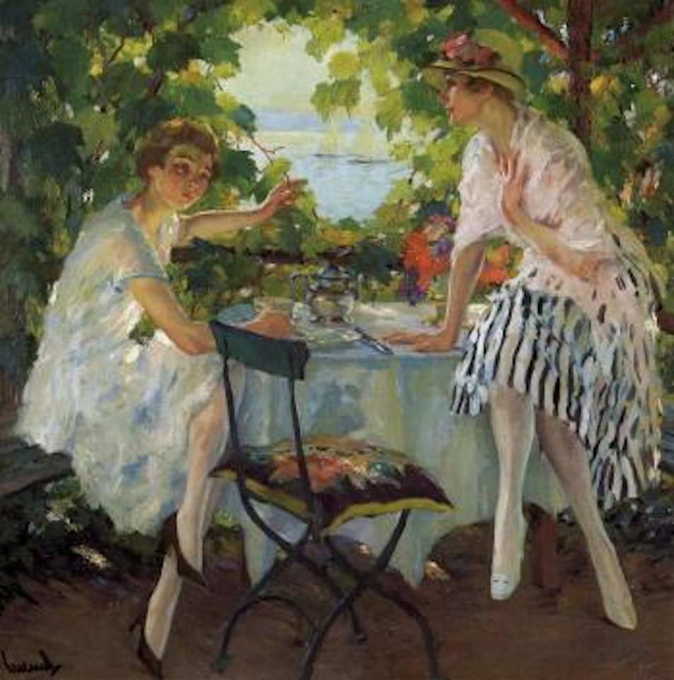 Des Confidences, tea-time by Edward Cucuel