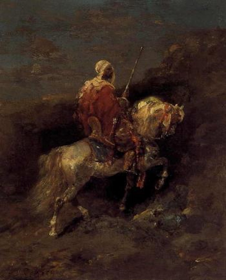 Arab on horseback by Adolf Schreyer