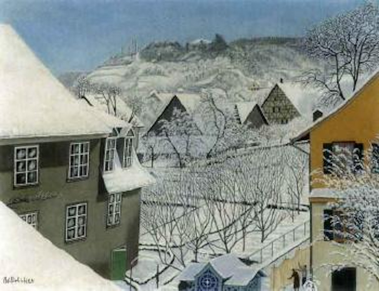 Winter view of Berlingen by Adolf Dietrich