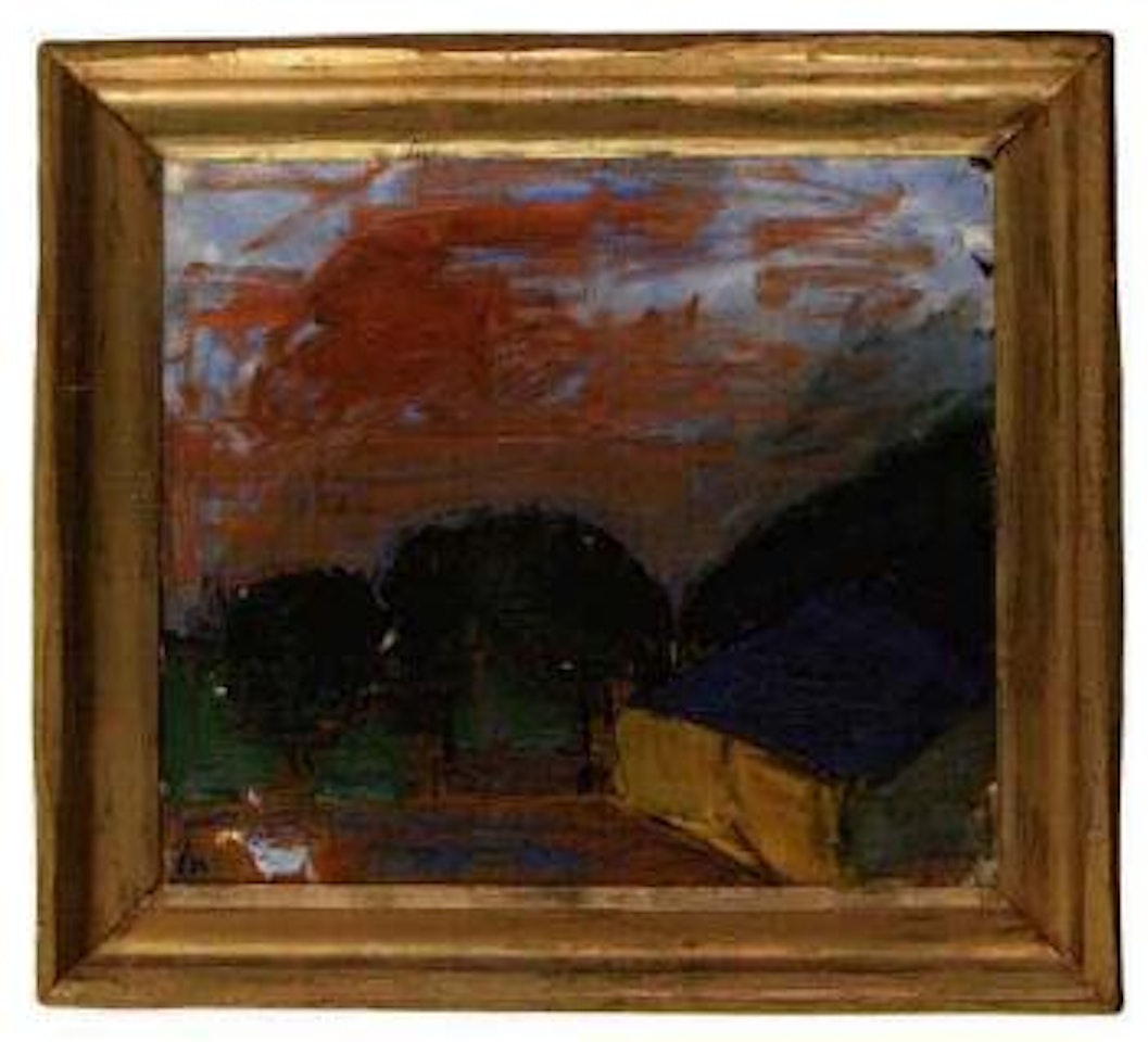 Evening clouds over town gate by Carl Kylberg