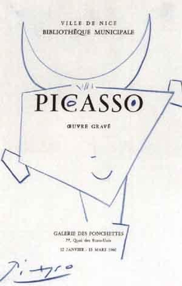 Bull's head - Picasso oeuvre grave by Pablo Picasso