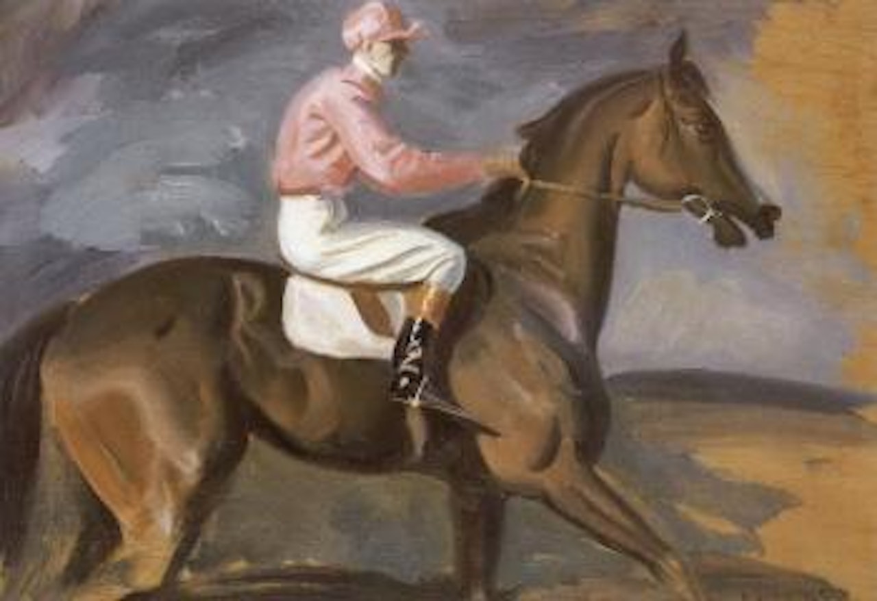 Study for "Under starter's orders, Newmarket start, cries of 'No, no, Sir'" by Alfred James Munnings