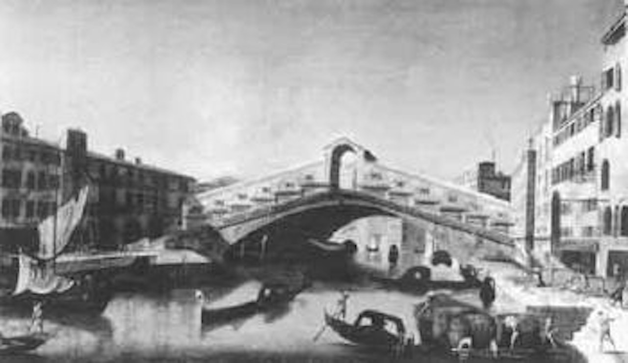 Brawl beneath the Rialto Bridge, Venice by Michele Marieschi