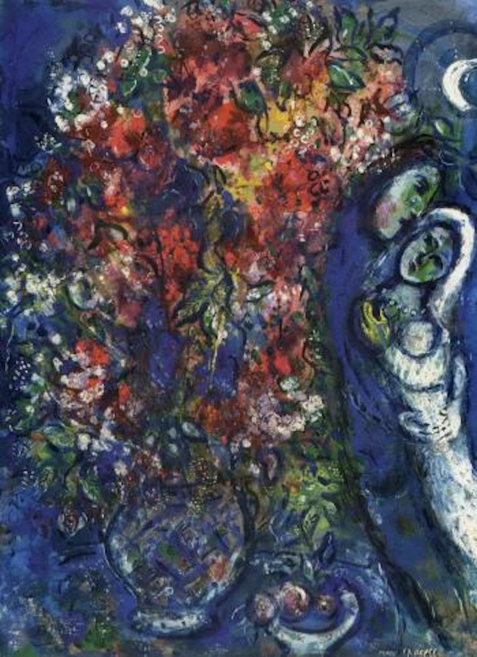 Le bouquet au vase a carreaux by Marc Chagall