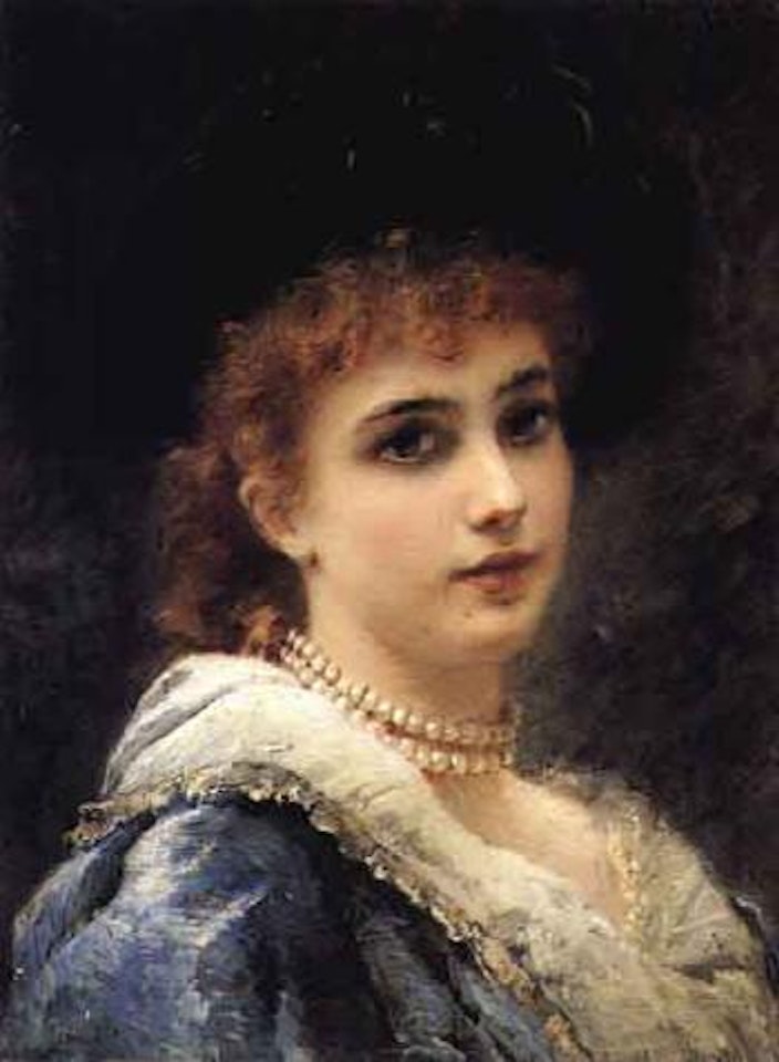 Parisian beauty in pearls by Konstantin Makovsky