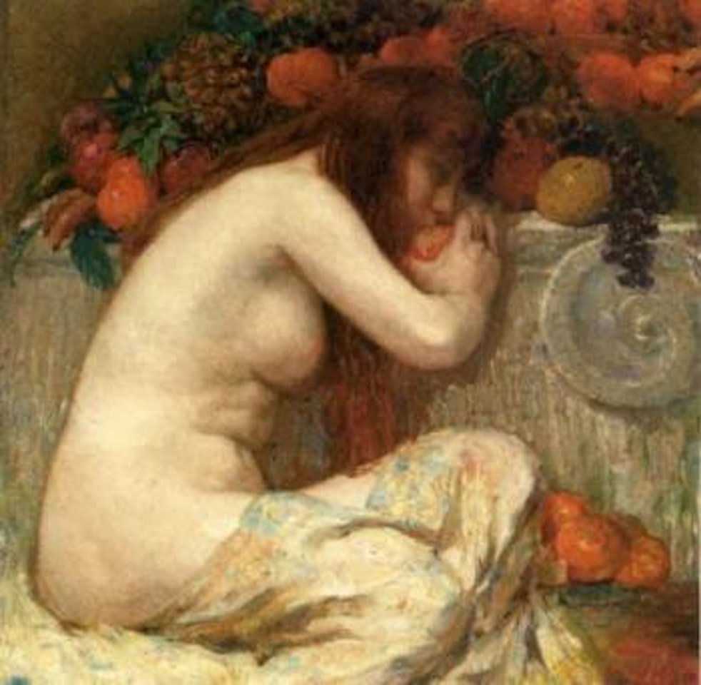 Femme nue mangeant un fruit by Leon Comerre